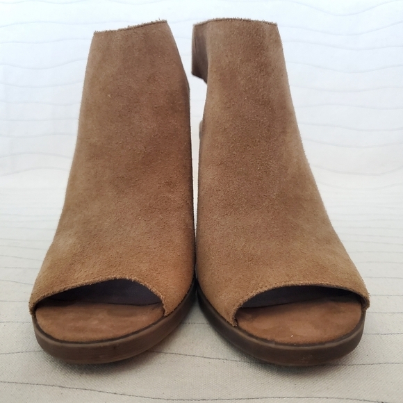 Lucky Brand Womens Brown Suede Leather Open Toe Sling Back Heels Shoes Size 10 - Picture 4 of 11